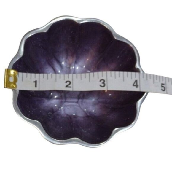 Pair Small‎ Ceramic Trinket Dishes Bowls by Suma Ceramic Inlay & Silvered Outers - Picture 12 of 12